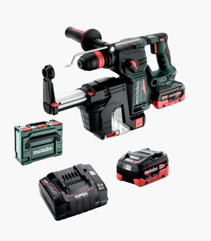 kh_18_ltx_bl_24_q_set Перфоратор акумуляторний Metabo KH 18 LTX BL 24 Q Set ISA (2x5.5 Аг + ЗП + кейс) - Зображення 1