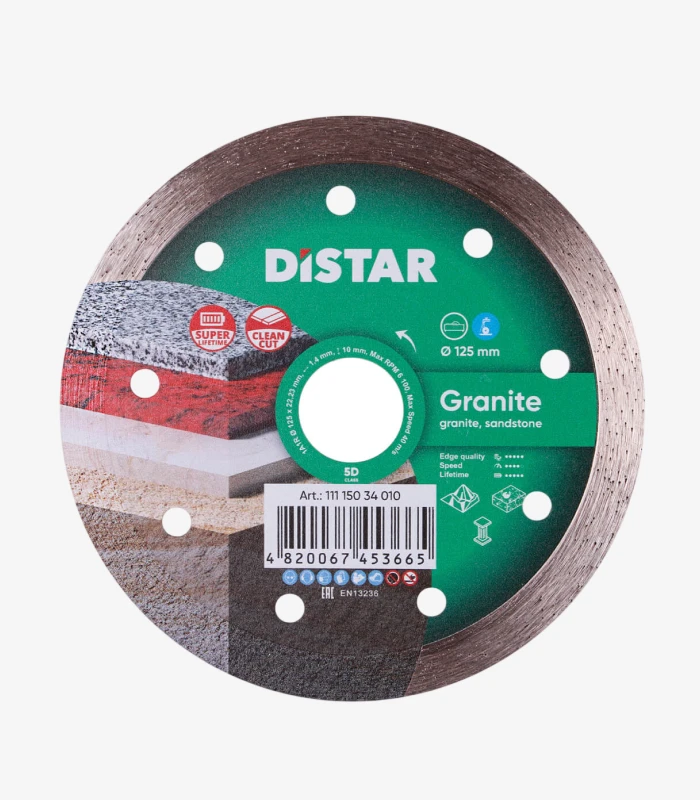 distar-granite-125-mm Круг алмазний відрізний Distar Granite 125×1,4×10×22,23 мм (11115034010) - Зображення 1