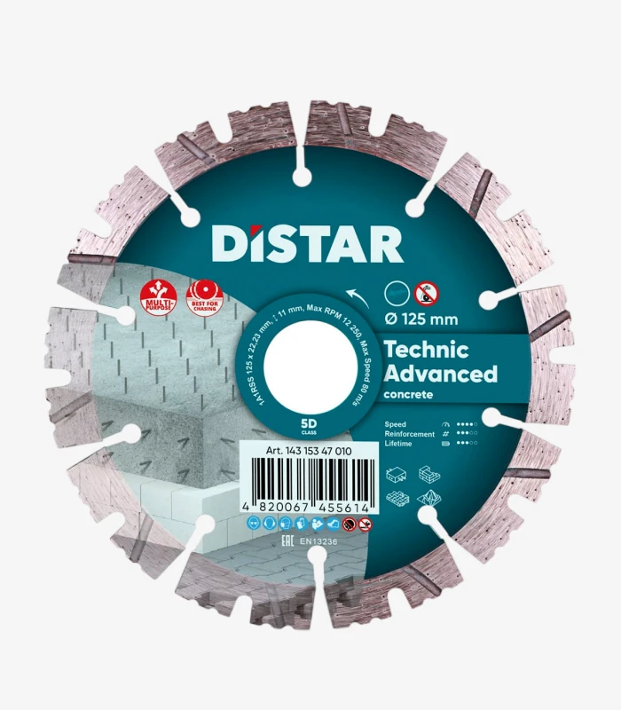 distar-technic-125-mm Круг алмазний відрізний Distar Technic Advanced 125×2,2×11×22,23 мм (14315347010) - Зображення 1