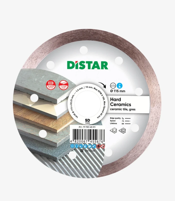 distar-hard-ceramics-115-mm Круг алмазний відрізний Distar Hard Ceramics 115×1,4×10×22,23 мм (11115048011) - Зображення 1