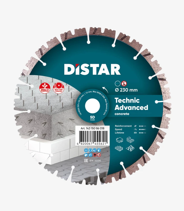 distar-technic-advanced-230-mm Круг алмазний відрізний Distar Technic Advanced 232×2,6×12×22,23 мм (14315086018) - Зображення 1