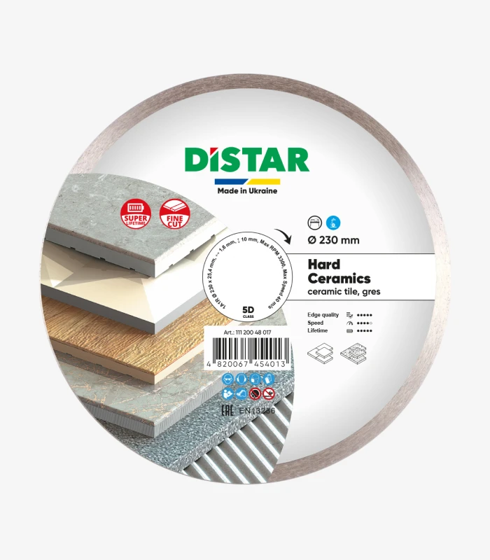distar-hard-ceramics-230 мм Круг алмазний відрізний Distar Hard Ceramics 230×1,6×25,4 мм (11120048017) - Зображення 1