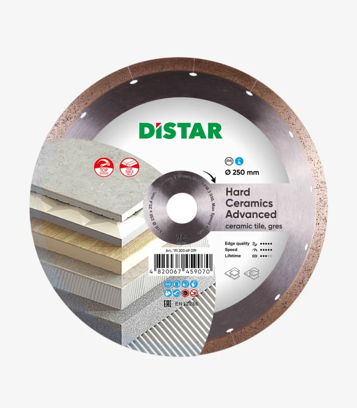 distar-hard-ceramics-advanced-250 мм Круг алмазний відрізний Distar Hard Ceramics Advanced 250×1,5×25,4 мм (11120349019) - Зображення 1