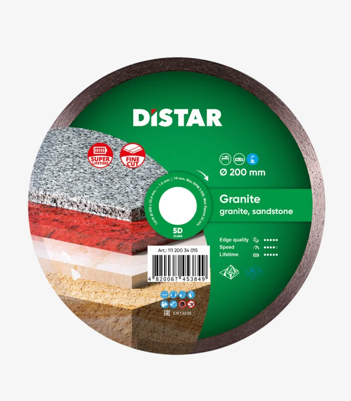 distar-granite-200-мм Круг алмазний відрізний Distar Granite 200×1,6×25,4 мм (11120034015) - Зображення 1